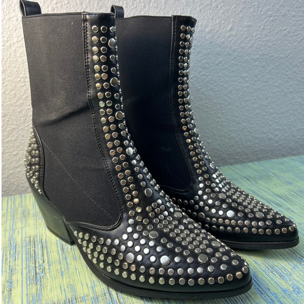 Ankle Boots Western Pointed Toe Stretch Stud Western Chelsea EU 38 US 7.5